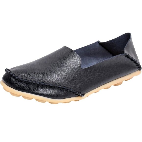 Woman Loafer Shoes Size 8.5 /40 Black Antiskid Flat Oversize Flat - Picture 1 of 13